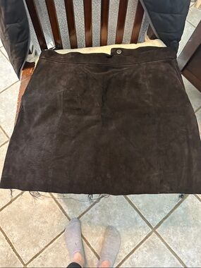 Women's Black Suede A-Line Skirt